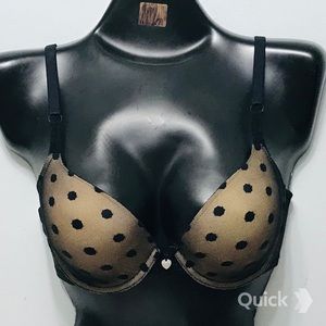 New Next Black / Beige Polka Dots Mesh Bra